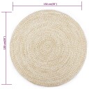 vidaXL Håndlaget teppe jute hvit og naturlig 150 cm