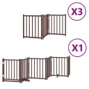 Vidaxl Hundeport Sammenleggbar 15 Paneler Brun 750 cm Poppeltre
