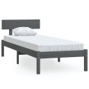 vidaXL Sengeramme grå heltre furu 100x200 cm