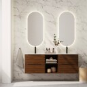 Linn Bad Tistel Ovalt Speil med LED Lysfelt