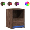  Nattbord med LED brun eik konstruert tre 8721102965968