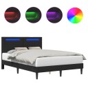 Sengestamme med LED lysstrimler Svart 135 x 190 cm Kunstlær