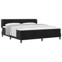  Boxspring Seng med MadrasSvart 180x200 cm   Fløyel
