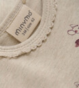 Minymo Body L/æ Beige Melange 1 år 80 Langermet Body Grå