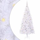  Kunstig juletre med 300 LED med stativ Hvit 210 cm PVC og stål