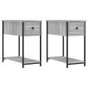vidaXL Nattbord 2 stk grå sonoma 30x60x60 cm konstruert tre