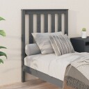 vidaXL Sengegavl grå 81x6x101 cm heltre furu