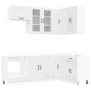 vidaXL Kjøkken enhet LUCCA 8 pcs Høgglans hvit Konstruert tre
