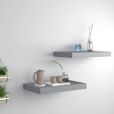 vidaXL Flytende vegghyller 2 stk gr? 40x23x3,8 cm MDF