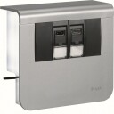 Hager SL200559079011 Datauttak 2 X RJ45, Kanalhøyde 55 mm Antrasittgrå