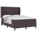  Box Spring Seng med Madrass i Mørkebrun   140x200 cm Stof