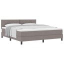  Box Spring Seng med Madrass Taupe 180x200 cm Stoff