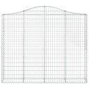 vidaXL Gabionkurv buet 200x30x160/180 cm galvanisert jern