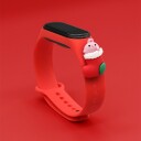 Strap Xmas for Xiaomi Mi Band 3 / 4 Christmas Silicone Strap Armbånd med sokk Rød