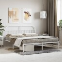 vidaXL Sengeramme i metall med hodegavl hvit 183x213 cm 8720845884697