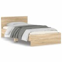 vidaXL Sengeramme med hodegavl sonoma eik 100x200 cm konstruert tre 8721012239692