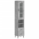 vidaXL Highboard betonggrå 34,5x34x180 cm konstruert tre 8720845487393