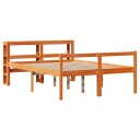  Sengeramme med hodegavl voksbrun 135x190 cm heltre furu 3305878