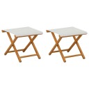 vidaXL Hage Stol 2 pcs Solid Eucalyptus Tre Krem