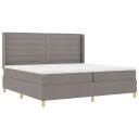  Boksfjær seng med madrass Taupe 200x200 cm Stoff