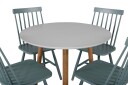 Venture Design Polar & Lönneberga spisegruppe Hvit/grønn 4 st stoler & bord 90 cm