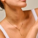Enamel Copenhagen Dorothea Necklace Boho Gullfarge Hvit Rød Rosa
