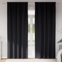  Gardiner med gardiner 2 pcs Svart Polyester