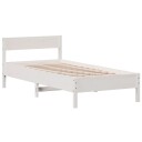  Sengeramme uten madrass hvit 75x190 cm heltre furu 8721012429277