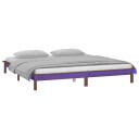 vidaXL Sengeramme med LED honningbrun 200x200 cm heltre