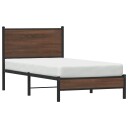  Sengeramme i metall med hodegavl brun eik 90x200 cm 8721102955020