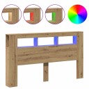  Sengegavl med LED artisan eik 180x18,5x103,5 cm konstruert tre 8721158446787