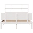  Seng med bokhylle uten madrass hvit 160x200 cm heltre furu 8721158614582