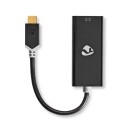 Nedis Usb c Adapter USB 3.2 Gen 1 Hann Mini Displayport Hun 0.20 M Rund Gull Belagt PVC Antrasitt Vindus Bok