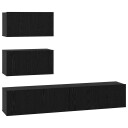  TV benksett 4 pcs Svart eik 100 x 30 x 30 cm Konstruert tre