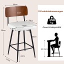 Svingbare barkrakker sett med 2 – hvite ergonomiske 360 graders rotasjon