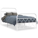  Sengeramme i metall med hode- og fotgavl hvit 100x200 cm 8721102646492