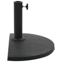 vidaXL Parasollfot polyresin halvrund 9 kg svart