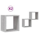  Vegghyller med lagring 2 pcs Grå 26 x 15 x 26 cm Konstruert tre