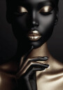 Elegant Beauty in Gold and Black Plakat Plakat / 70x100cm