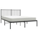 vidaXL Sengeramme i metall med hodegavl svart 140x190 cm