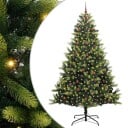  Kunstig hengslet juletre med 300 LED lamper grønn 240 cm