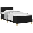  Box Spring seng med madrass svart 90x200 cm stoff