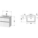 Duravit D-Neo Møbelpakke m/2 skuffer 650x480 mm Sort eik
