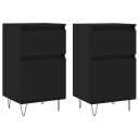 vidaXL Skjenk 2 stk svart 40x35x70 cm konstruert tre