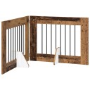 Vidaxl Foldbar Hundegitter Med Stativer 2 Stk. Gammelt Tre 160.5 cm
