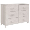 vidaXL Skjenk HAMAR hvit 113x40x80 cm heltre furu