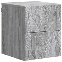  Vegghengt Nattbord 2 pcs Grå Sonoma 34,5 x 33 x 40 cm