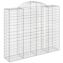 vidaXL Gabionkurver buede 20 stk 200x50x160/180 cm galvanisert jern