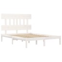vidaXL Sengeramme hvit heltre 120x200 cm