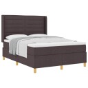  Box Spring Seng med Madrass   Mørk Brun 140x200 cm Stoff